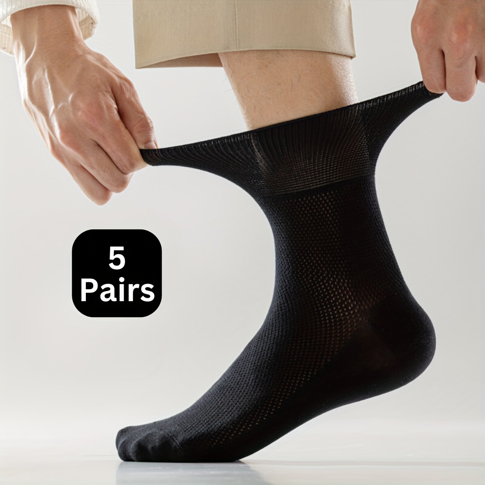 

5 Paires de Chaussettes Respirantes pour Diabétiques, Unisexe en Polyester et Élasthanne Élastique Compression, Cadeau de Santé