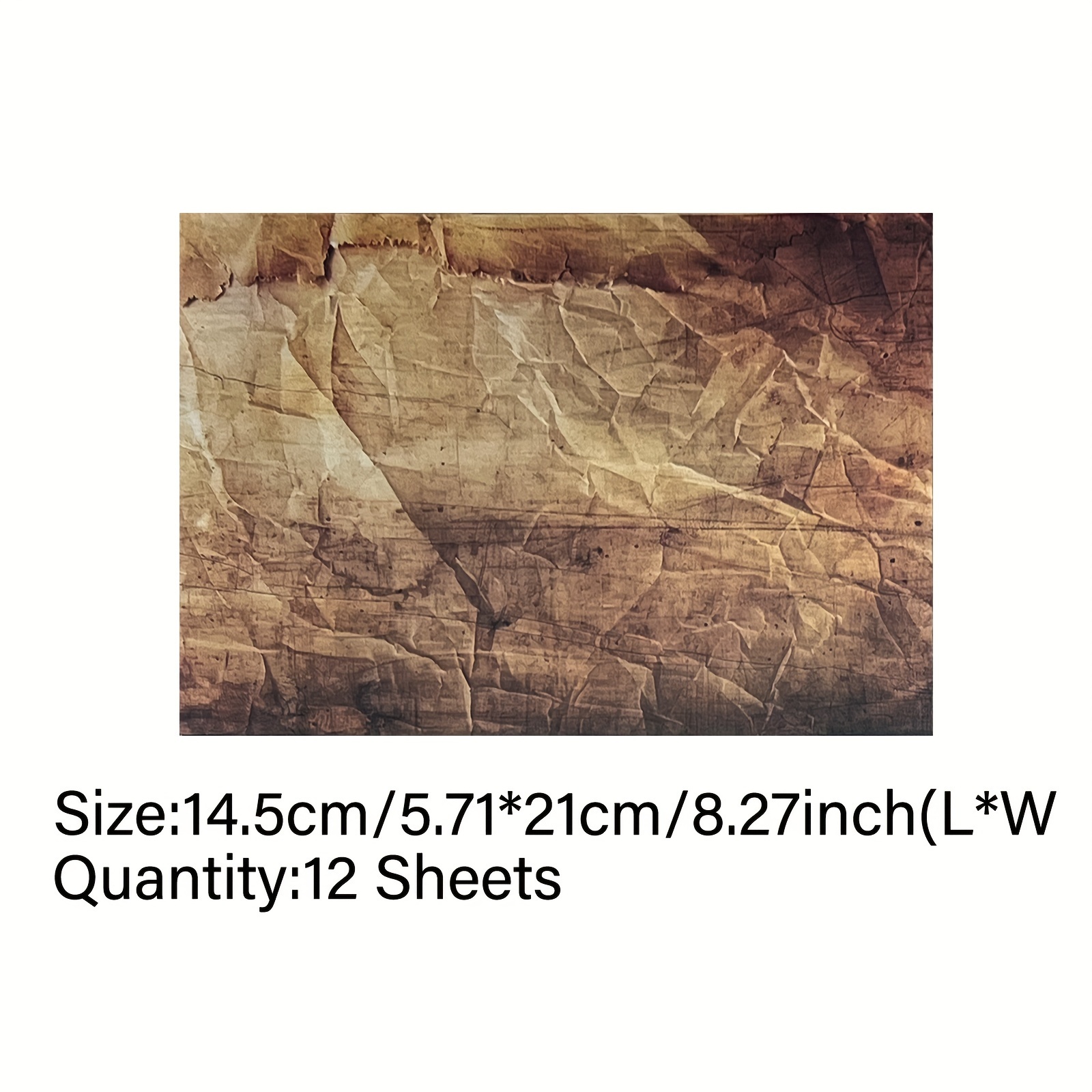 Vigus 12 Sheets Handmade Pleated Dye Paper Description Trash Diary Magazine Hand Account A5 Size Craft Paper