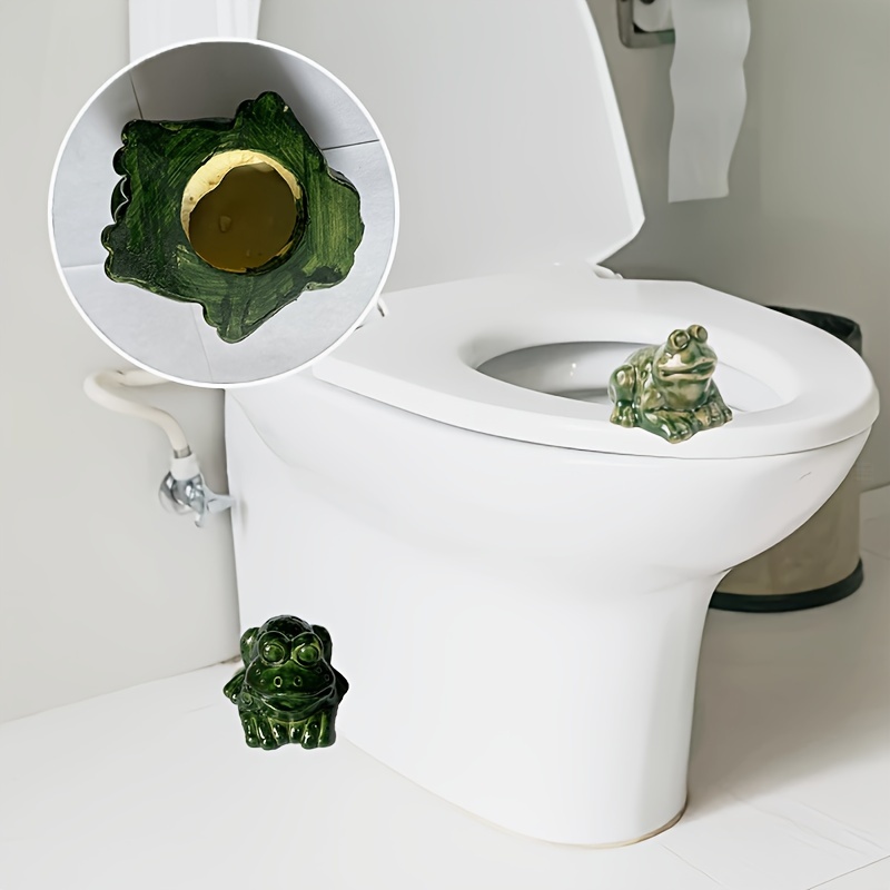 

Cute Green Frog Toilet Bolt Caps - Decorative Animal Design For Home & Kitchen