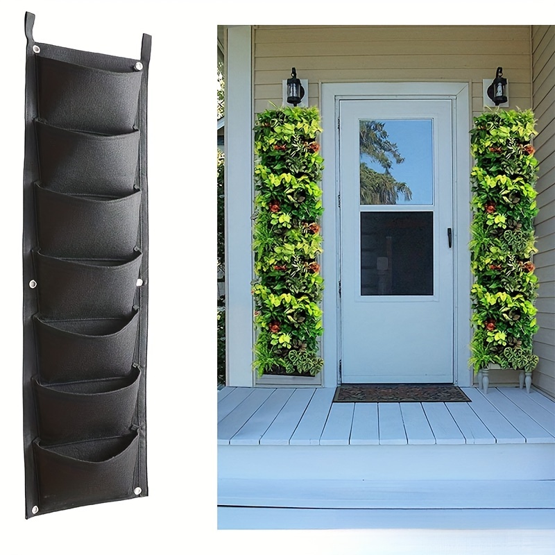 

1 Pack, Vertical Planting Bags Transform Your Space Upgrade Hanging Planters Pack Of 7 Pocket Vertical Garden Wall Planters For Indoor And Outdoor Use, Great For Balcony, Yard And Home Decor