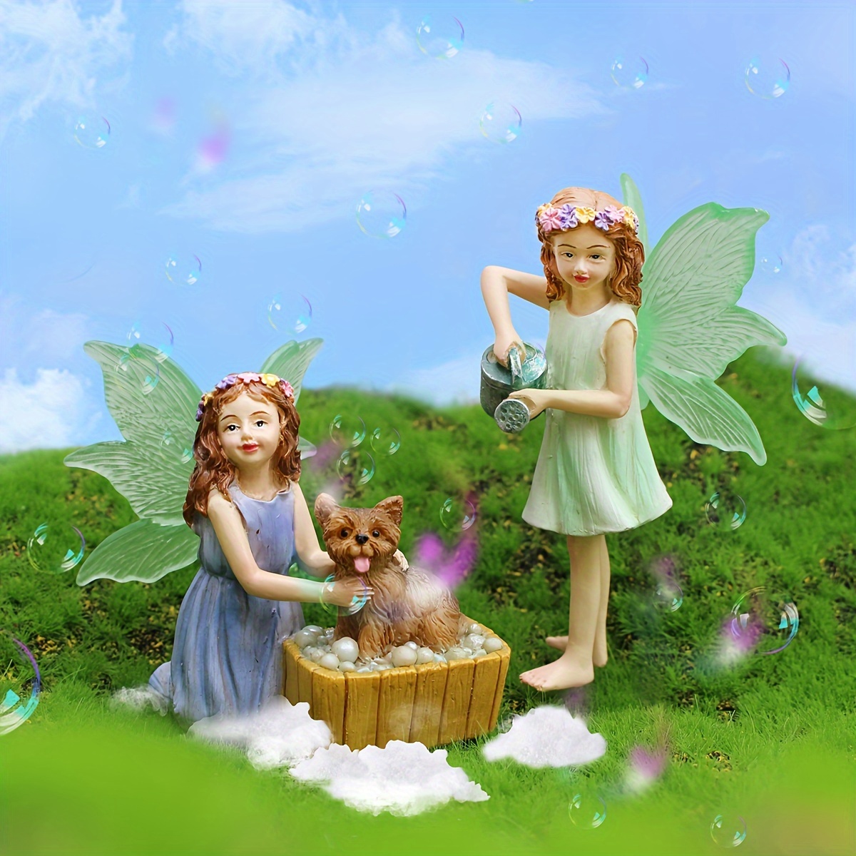 Fairies for Fairy Garden - Boy Fairies Figurines - Boy Fairies for Outdoor  Miniature Fairy Garden - Fishing Garden Fairies, 2 Pieces