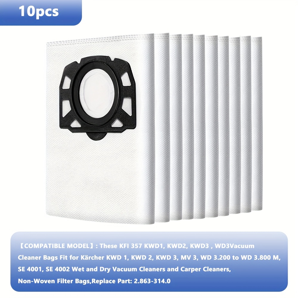 Lot De 10 Sacs D'aspirateur, Compatibles Avec Hoover Telios Extra TX 60 PET,H81