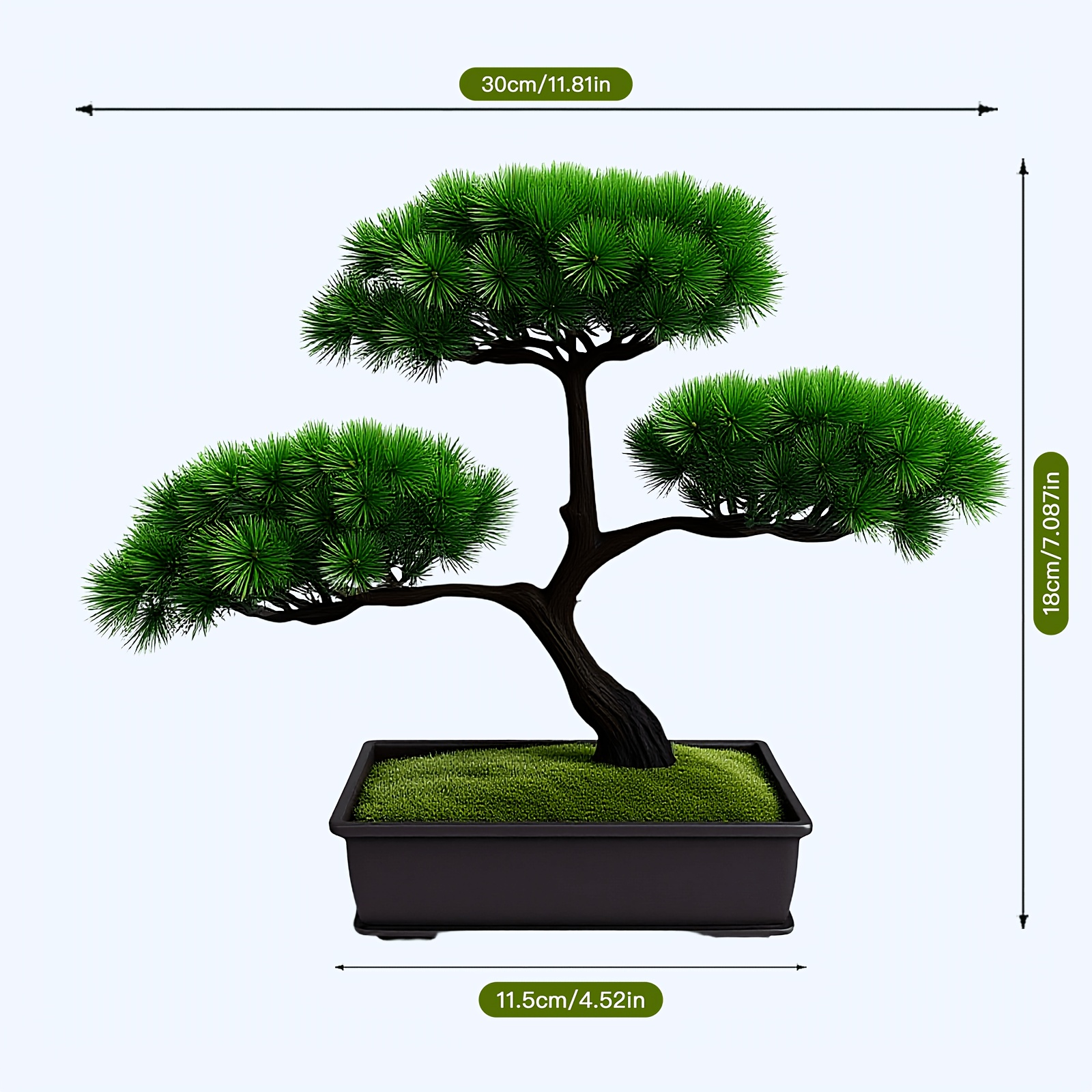 Realistische kunstmatige dennenbonsai - 27,94 cm