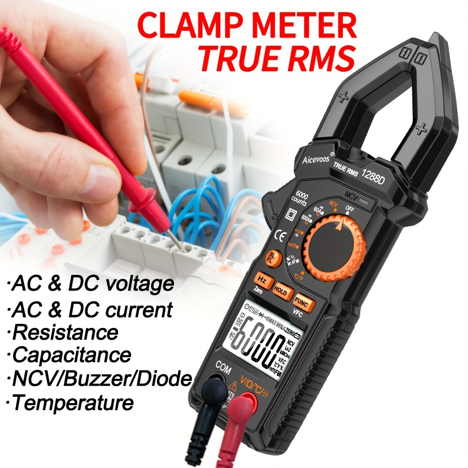 

Digital Clamp Meter Ac/dc Current 6000 Counts 600a Current Auto Rang Clamp True Rms Multimeter Ammeter Voltage Tester Ohm Ncv