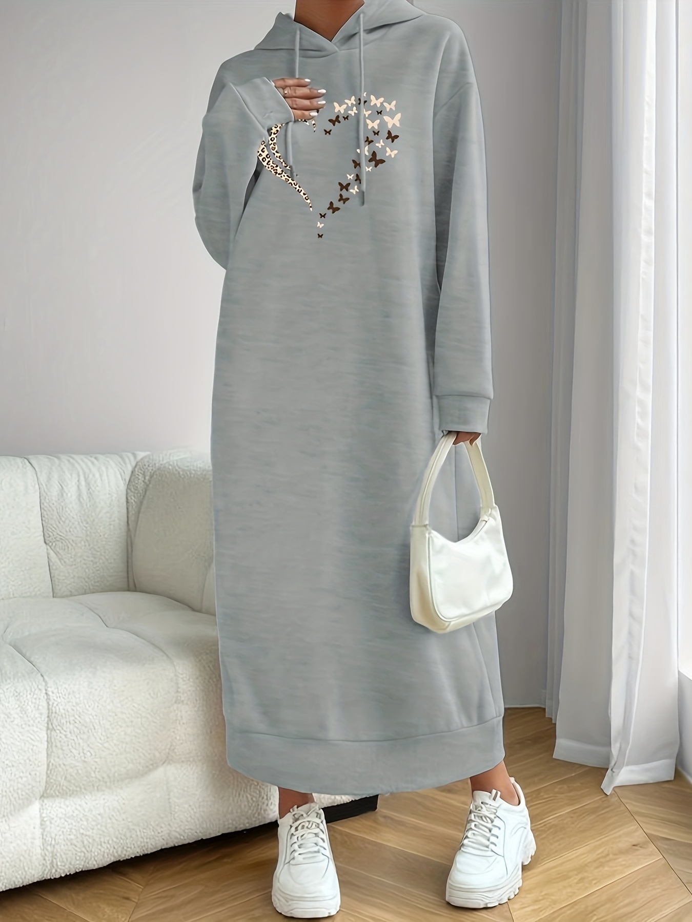 white christmas dresses The Sweater Hoodie Dress In Ink