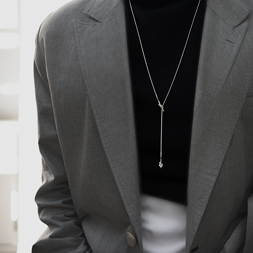 

A Stylish Long Sweater Chain Necklace With A Sense, Made Of Stainless Steel, Suitable For Daily Wear And As A New Year Gift For Women's Accessories.