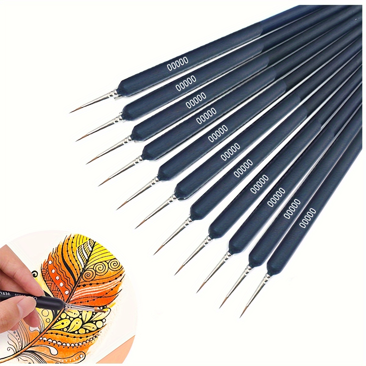 

Nylon Tip Paint Brush For Edging And Oil Painting, Wood Handle - 1pc