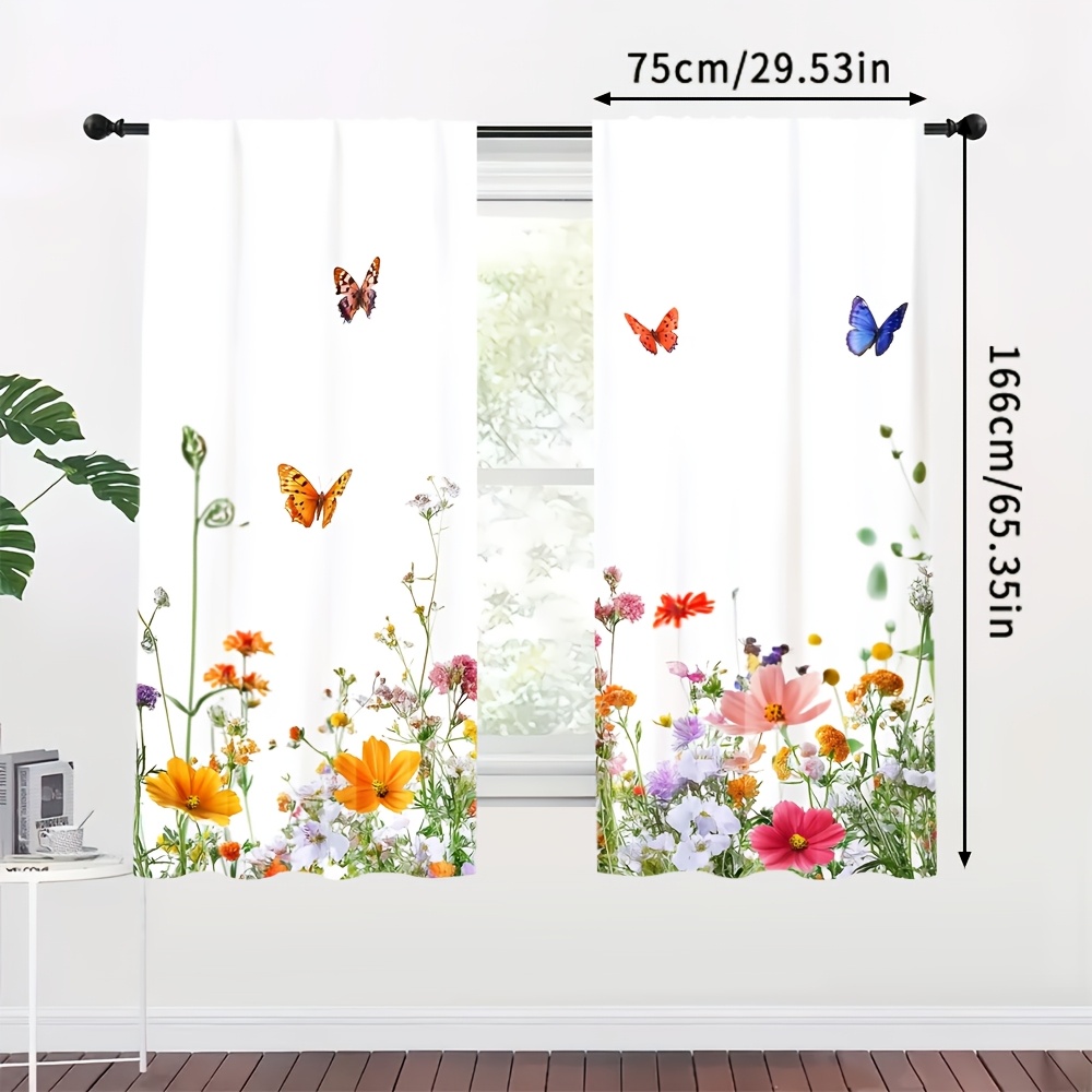 TEMU 2pz Tende Primaverili Vivaci & - Extra Large, Pannelli in Poliestere Filtranti , Ideali per Cucina, , Soggiorno, Balcone - Design con per Facile