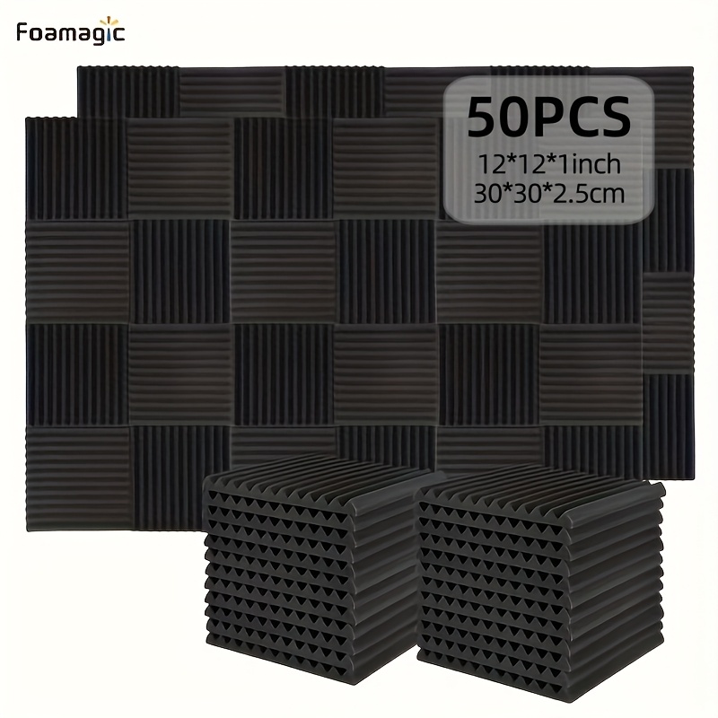 50pcs studio acoustic foam soundproof wall panels wedges 1x12x12 bulk density 20kg m   in multiple    