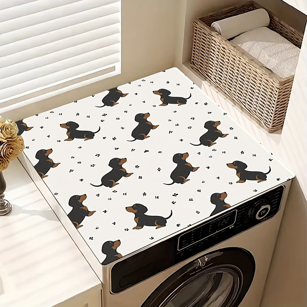 

1pc 20in×24in/24in×24in, Cute Puppy Prints Pattern Washing Machine Dust Cover Mat, Washstand Drain Mat Washstand Cup Mat, Kitchen Accessories Laundry Room