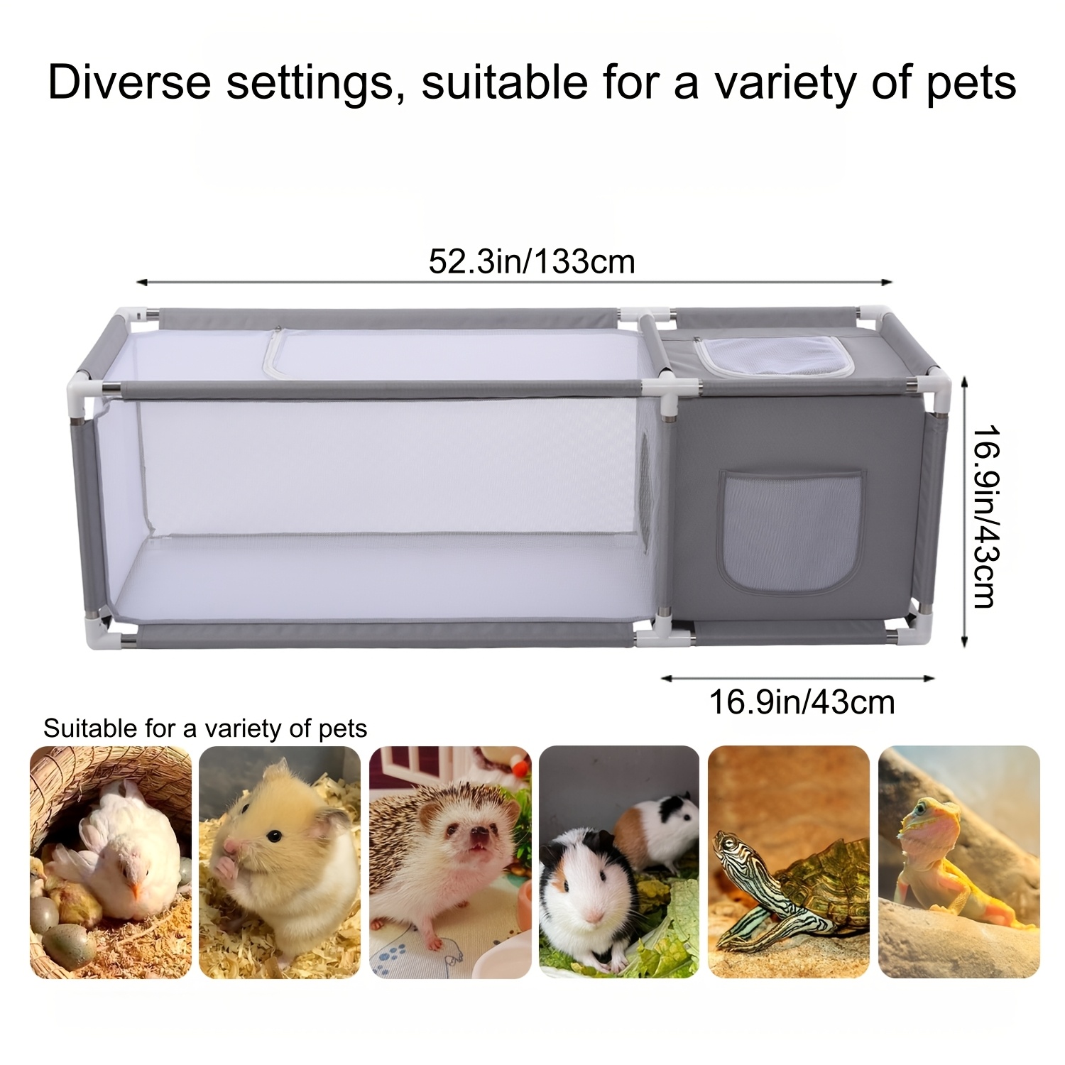 Small Pet Cage with Skylight, Spacious and Well-Ventilated