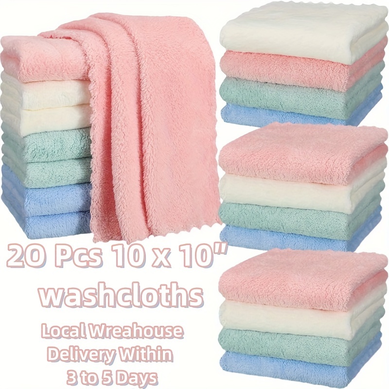 

A Collection Of 20 Washcloths For Infants, From Absorbent Coral Fleece, Measuring Inches , Of Soft Microfiber, Intended For The Skin Of Newborns