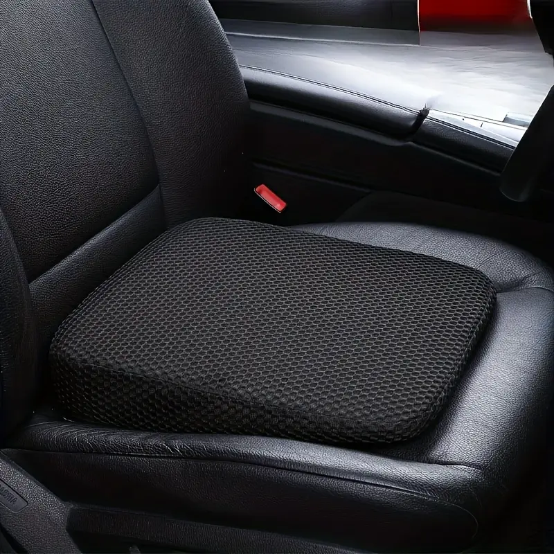 breathable polyester fiber car seat cushion thick height pad with anti slip design vehicles ergonomic support for long drives vehicle seating woven texture premium material daily details 5