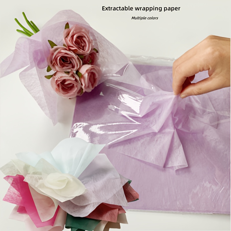 

38-40 Sheets/pack Extractable Wrapping Paper, Bouquet Milk Paper, Semi-transparent, Good Toughness, , Very Suitable For Bouquet And Gift Packaging And Holiday Decoration, Including Christmas Options