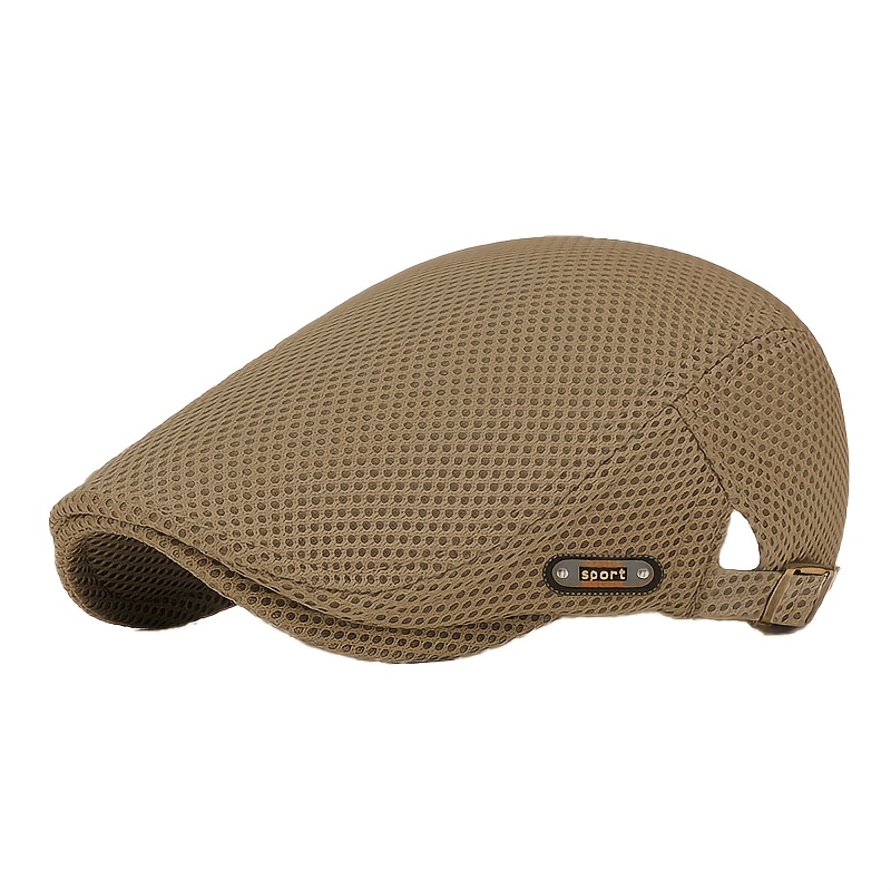 TEMU Summer Hollow Mesh Duckbill Cap Breathable Beret Women's Korean Style Trendy Sun Hat Men' Color Hat