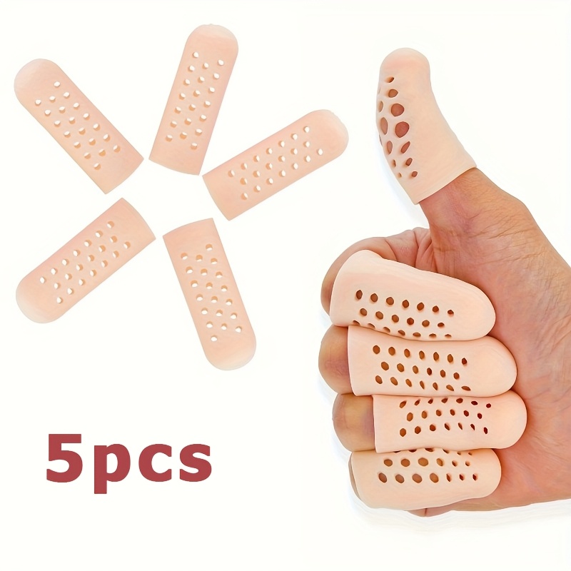 Gel Finger Cots, Finger Protectors, Breathable Finger Caps, Fingertips Covers, Finger Sleeves Support For Finger Cracking