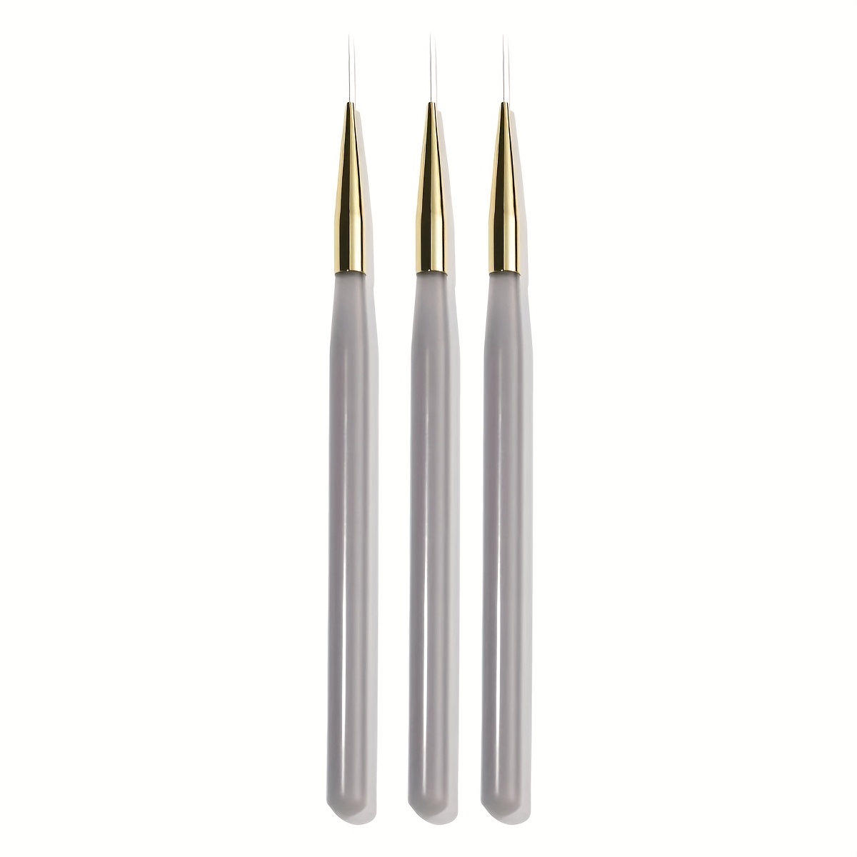 1/3pcs Detail Brush For Nail Art | Golden Copper Wire Painting Pen For Precise Lines, Floral Effects, And Gradient Designs - Odorless Professional Nail Tool And Supplies