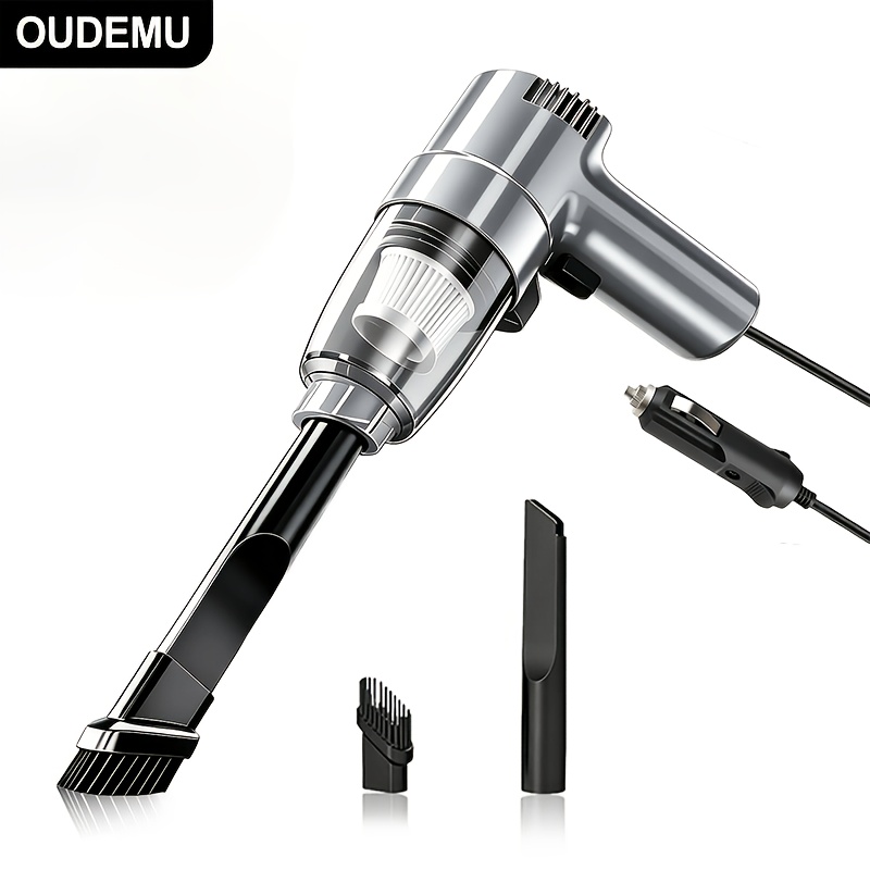 TEMU Handheld Corded Car Vacuum Cleaner With 4m Extended Power Cord, For Car Power Supply, High For Wet And Dry Use, Portable Car Cleaning Tool, Mini