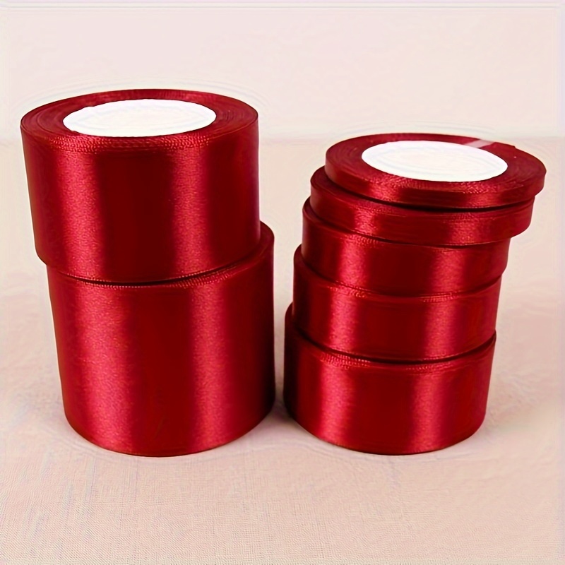 

Burgundy Polyester Ribbon Roll - , Assorted Widths (0.6" To 5"), Ideal For Diy Crafts, Gift Wrapping & Holiday Decorations