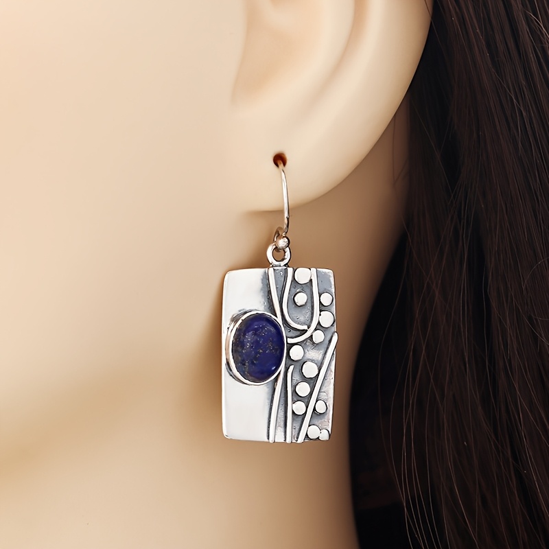 Elegant Earrings Adorned with Natural Stones