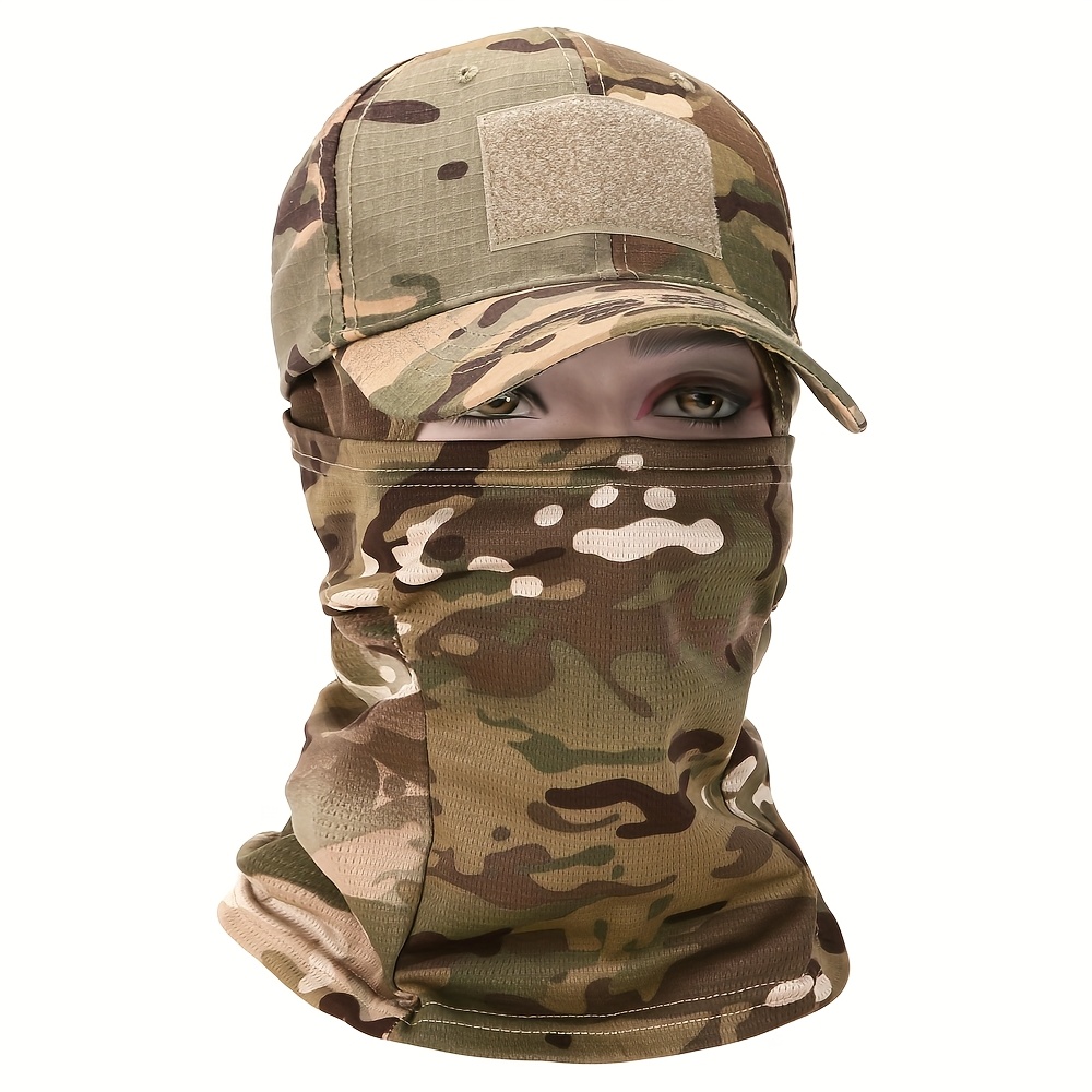 Image of 1pc Sports Cap Baseball Cap + 1pc Be Face Mask Set Combo, For Outdoor Mountaineering, Camping, Fishing,, Windproof, Breathable, Sunshade, Quick-drying