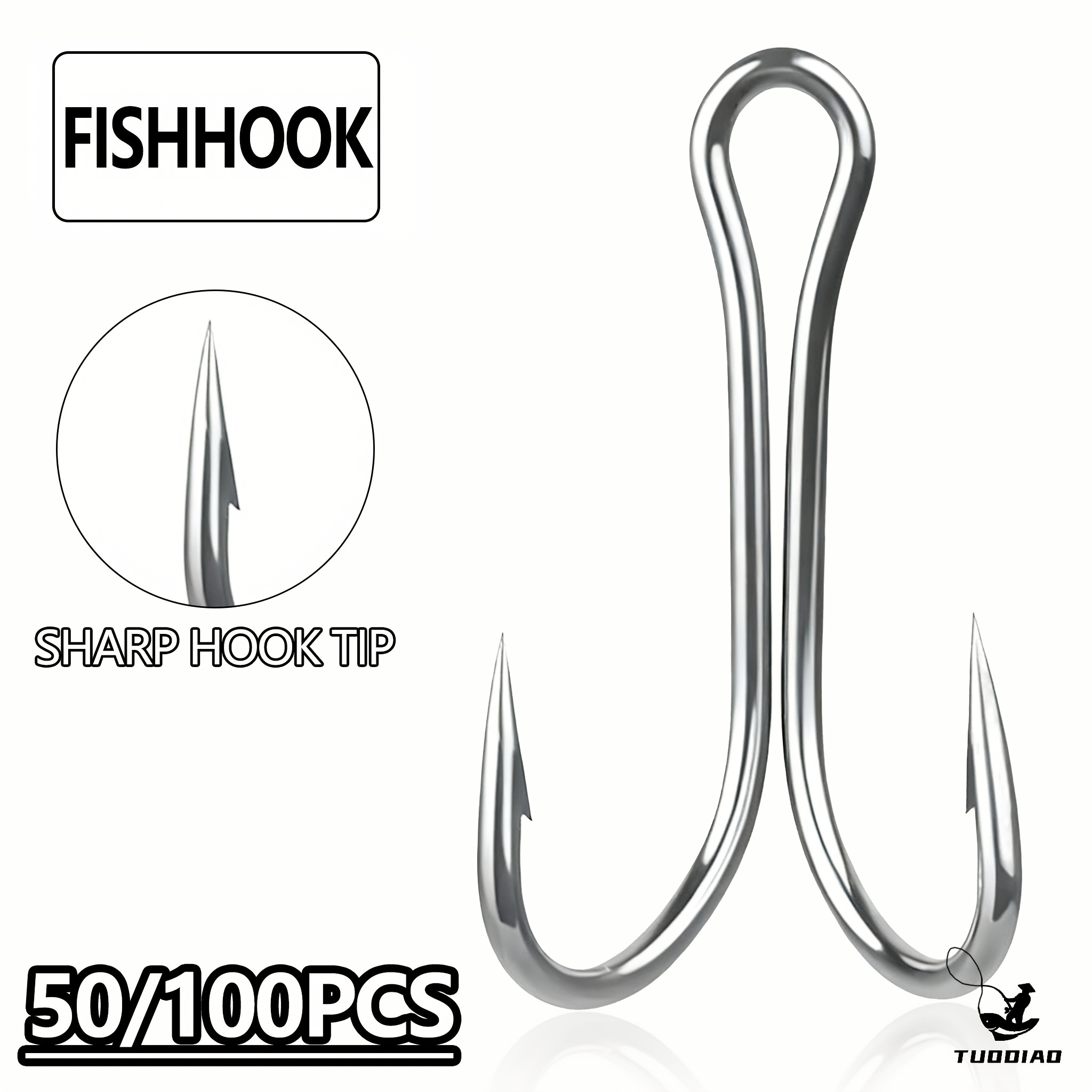 double sided fish hook double fishing hook sold on Temu United States