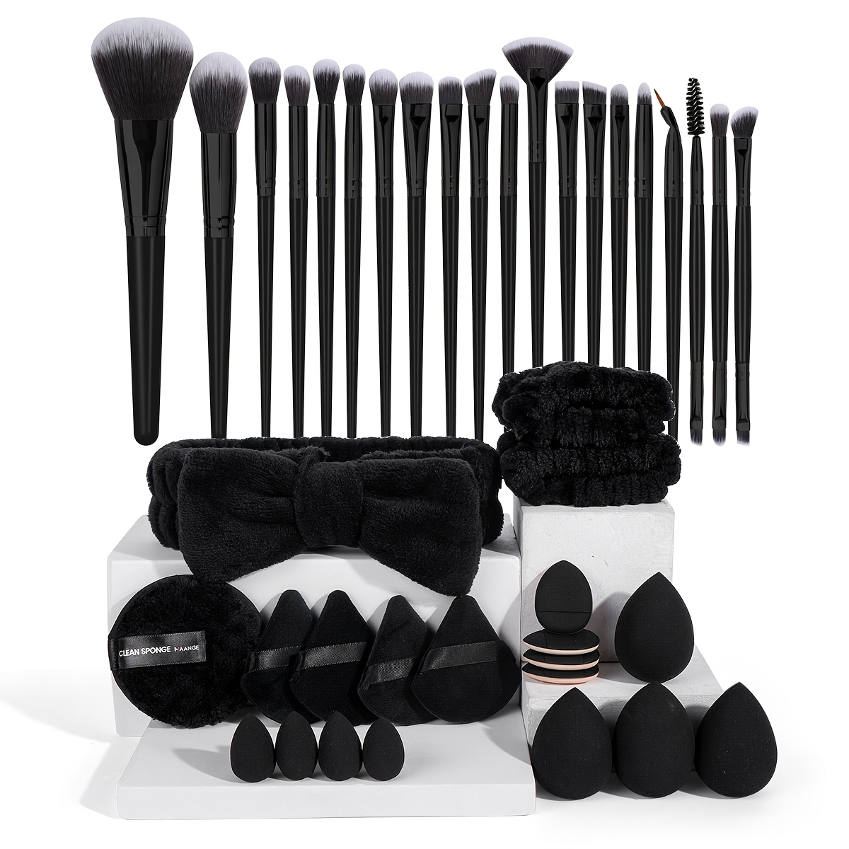 

Maange 20/40pcs Professional Makeup Kit, 20pcs Brushes, 17pcs Makeup Puff Set, Headband&wrist Strap, Foundation Brush, Eye Shadow Brush, Carrying Set, Christmas Gift Set