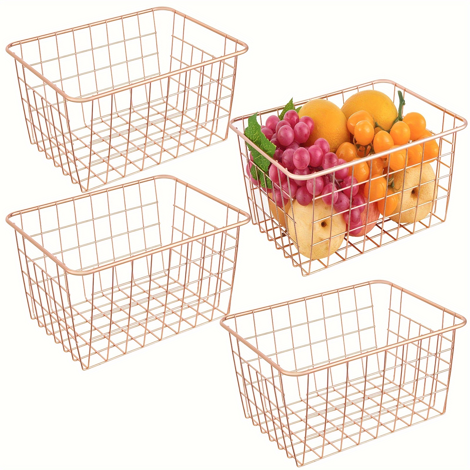 Small Plastic Storage Basket Bathroom Shelf Baskets Kitchen