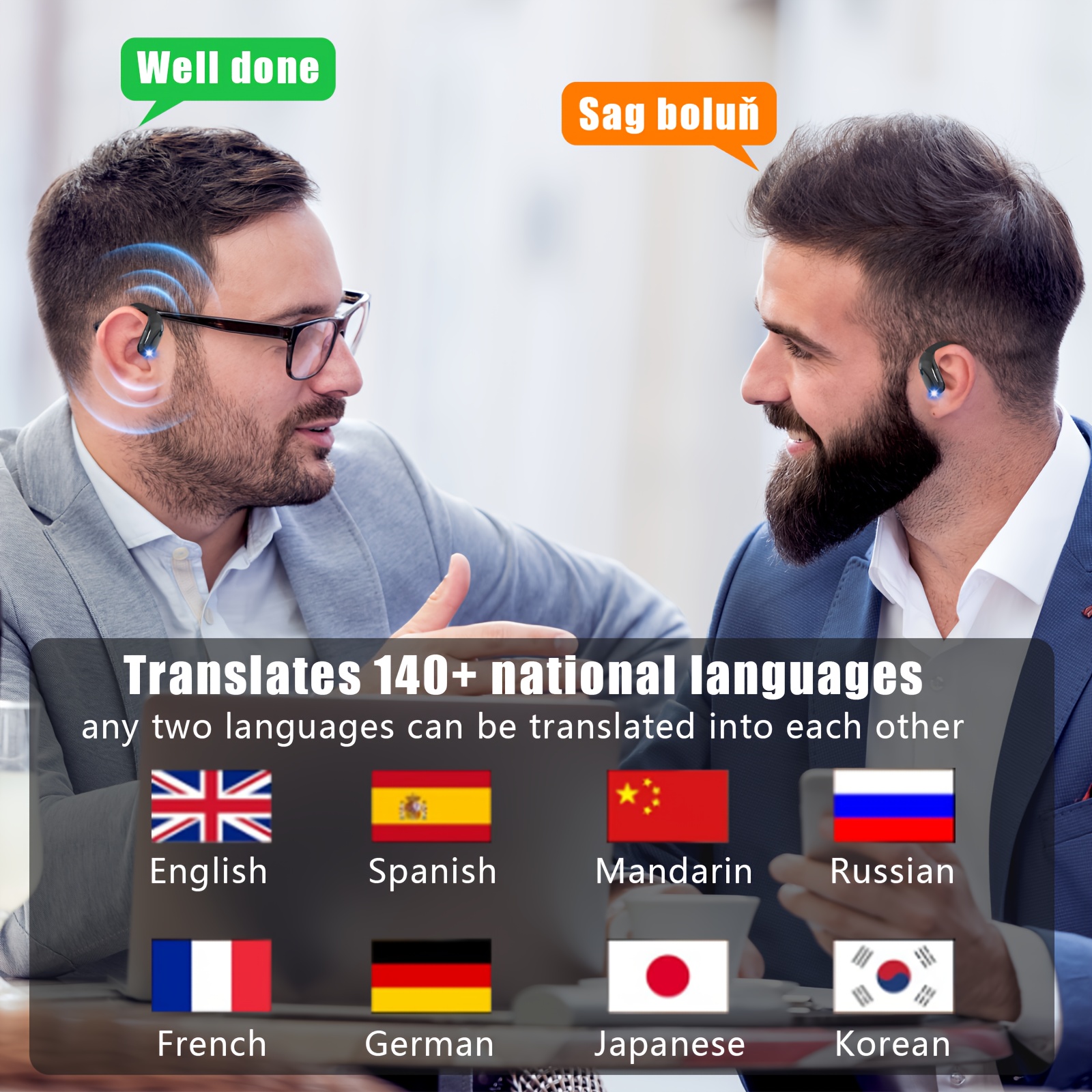 2025   editionai smart translation earphones   time   interpretation in 144 languages wireless 5 4 wireless earbuds touch noise reduction ultra long   of 30h a must have for business travel Product details 2