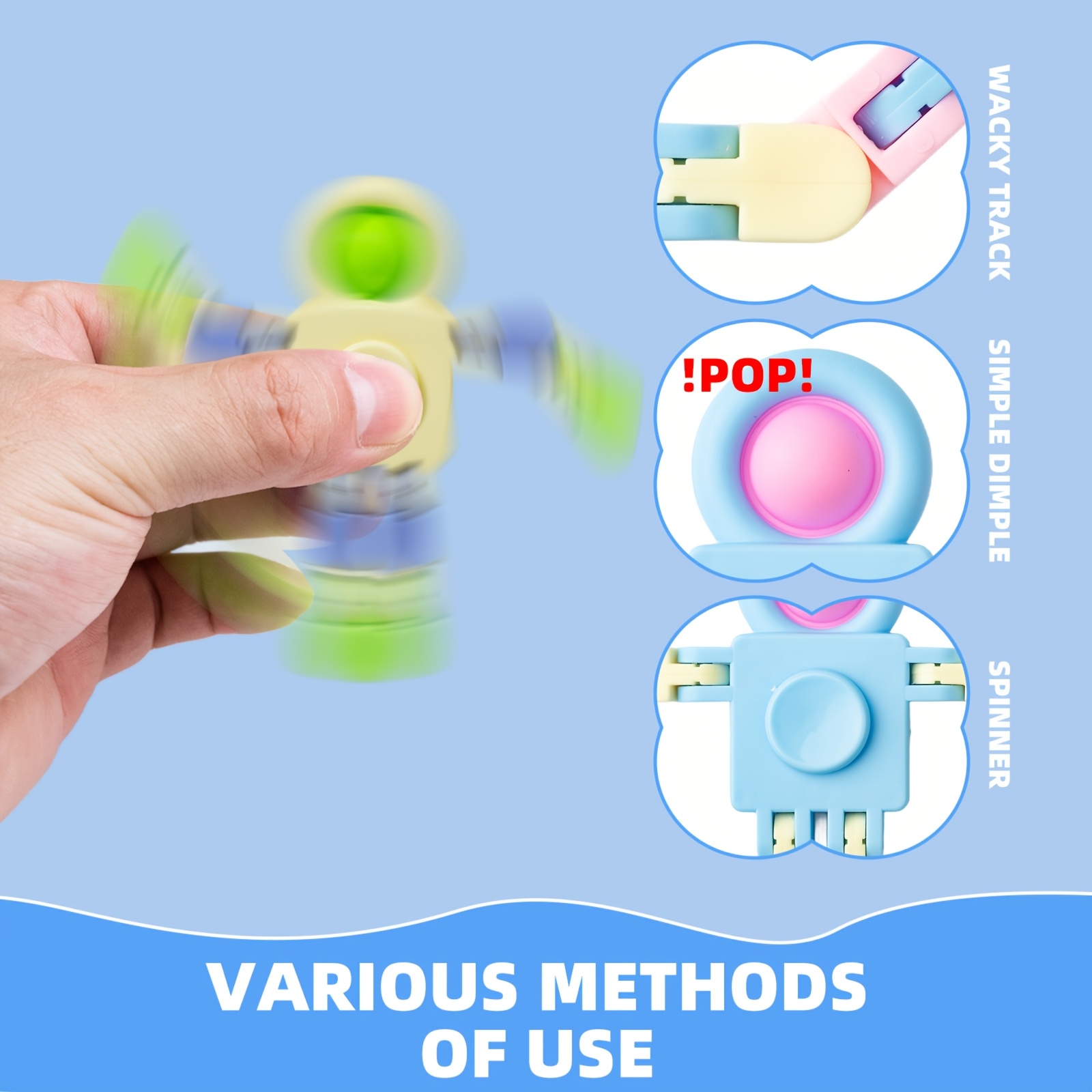 24-Pack Transformable Astronaut Fidget Spinners - Multi-Colored Plastic Pop Fidget Toy Keychains for Kids, Stress Relief Hand Spinners, Classroom Rewards, Birthday & Party Gifts