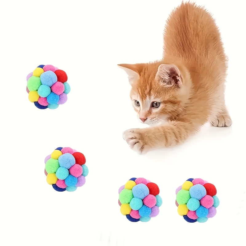 6/10pcs of Pet Cat Toys, Colorful And Cute Bell Bouncing Balls, Interactive  Toys That Provide Fun And Entertainment for Pets, Without Battery