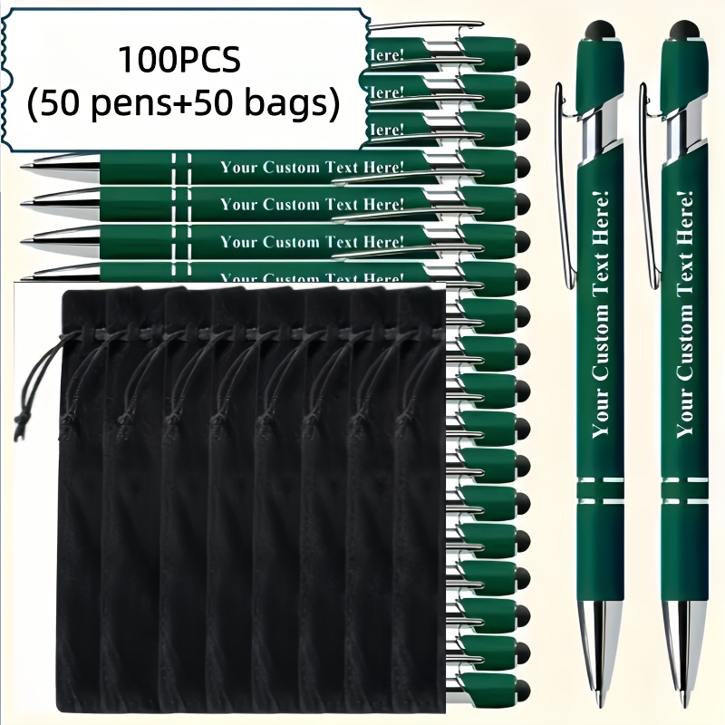 Custom Logo Metal Ballpoint Pens Set with Black Ink