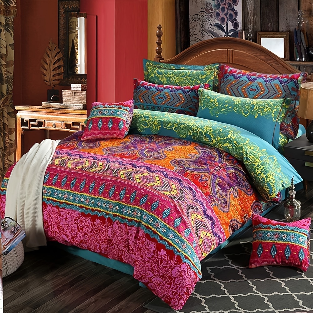 TEMU Set Of 2 Or 3pcs Featuring A Bohemian Duvet Cover, This Exotic Bedding Ensemble Is Designed For Adults, Men And Women. It Offers A Luxurious
