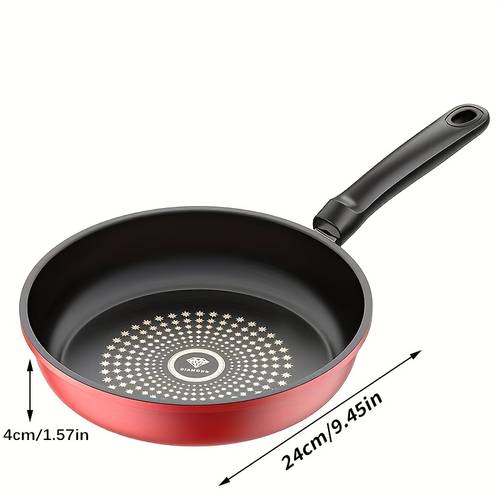 1 2pcs red non stick wok frying pan suitable for induction cookers and gas stoves multi functional non stick to clean