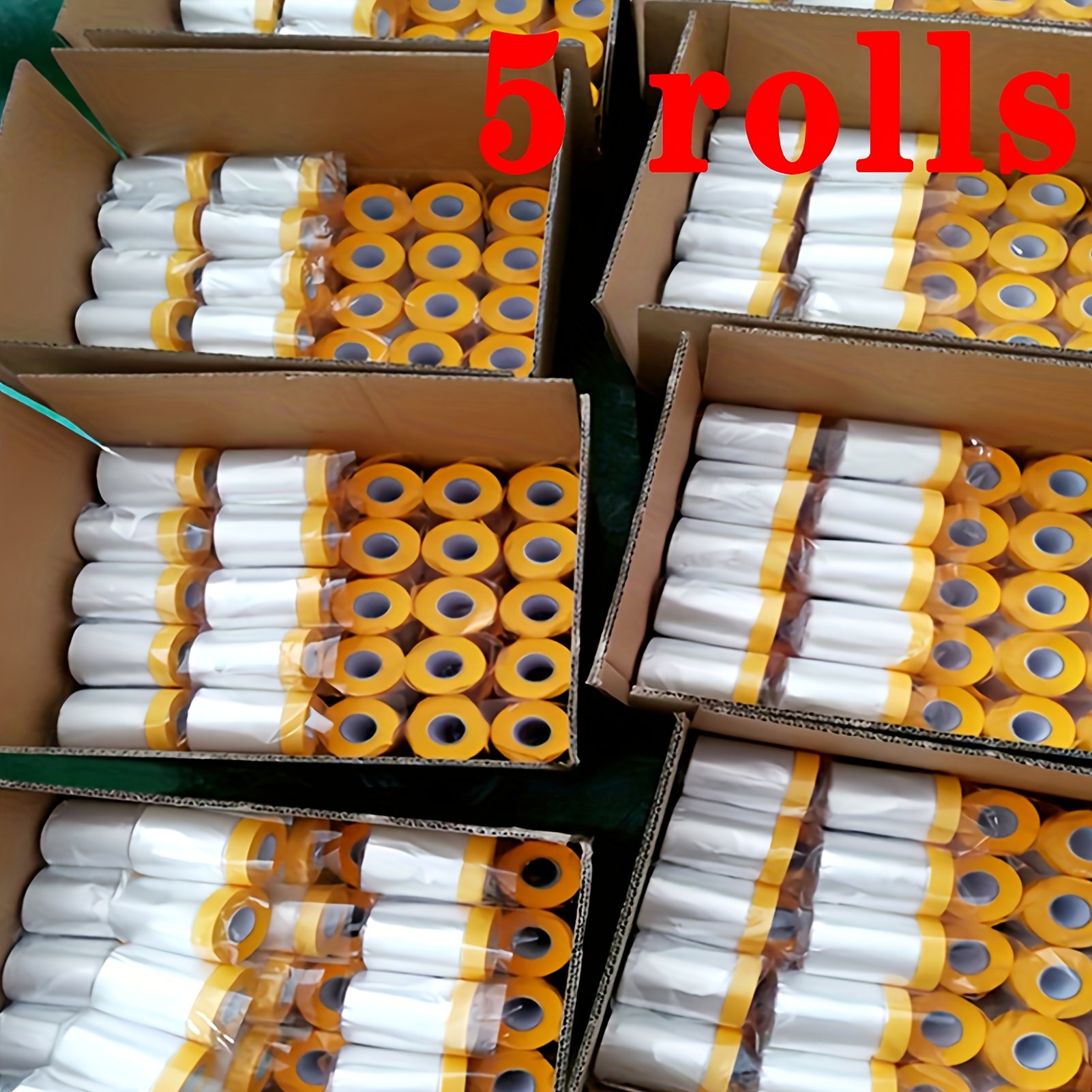 E-shop 5er-Pack Transparente Folie mit Klebeband, geeignet für Autoaufbereitung und Heimdekoration, strapazierfähiges Material, farbiges Abdeckband,