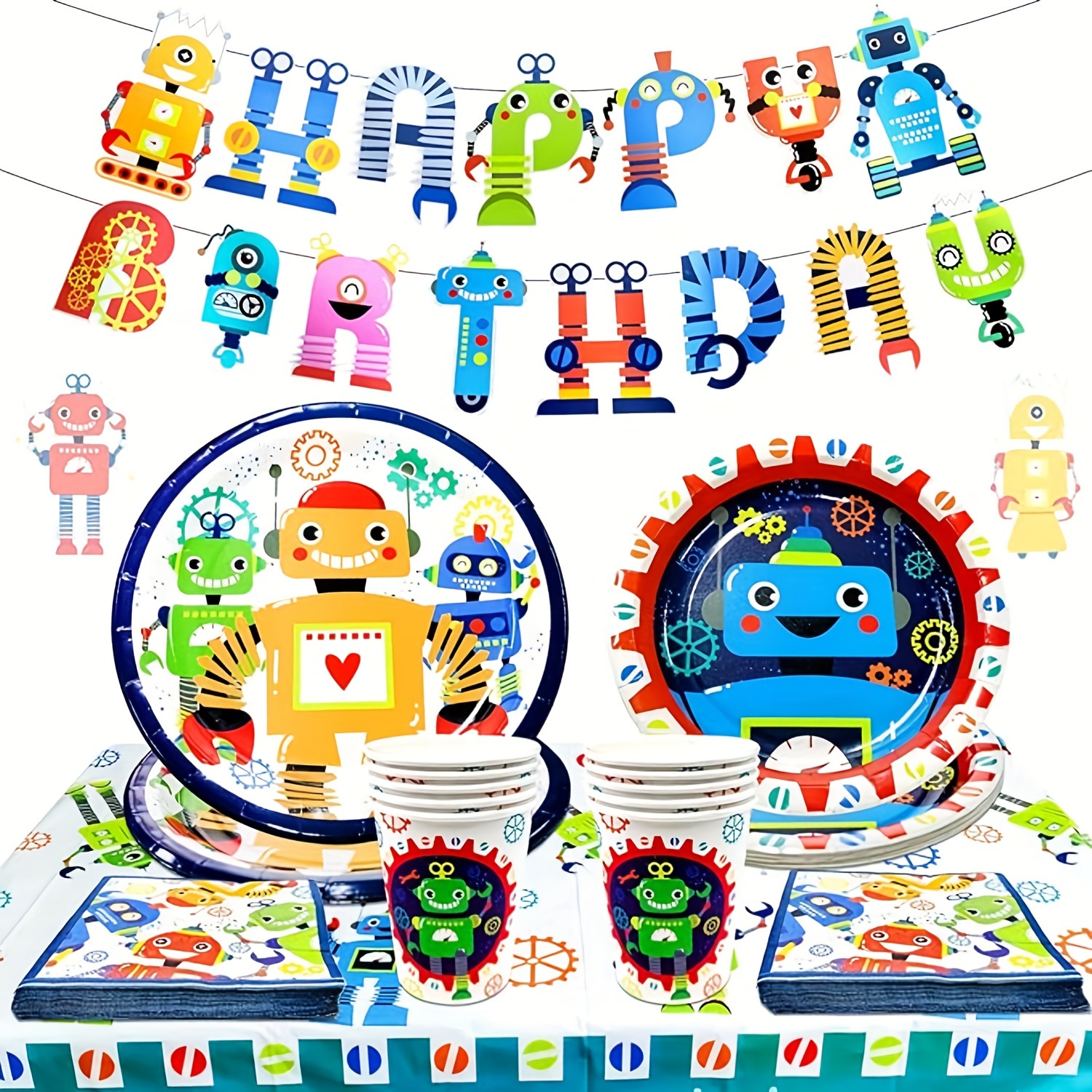 

Laventy 46 Pcs Robot Birthday Party Supplies Robot Birthday Party Favors Robot Birthday Banner Robot Birthday Party Decoration Robot Birthday Party Plates And Napkins