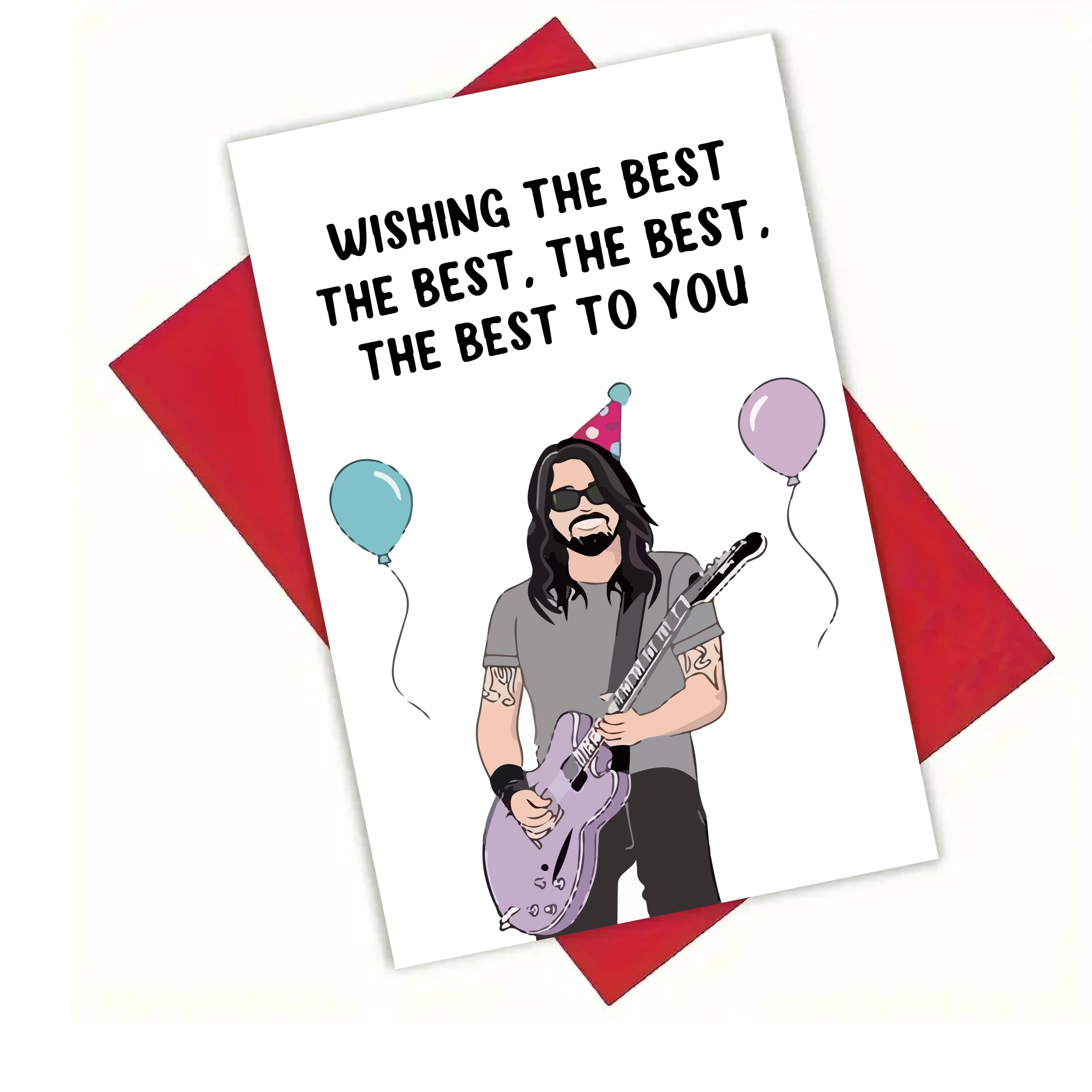 

1pc, Funny Card, Birthday Supplies, Birthdaygifts For Men Dad Him Brother Husband Boyfriend Bestsfriend, Grunge Music Birthday Card, Grunge Music Greetingcard Alternative