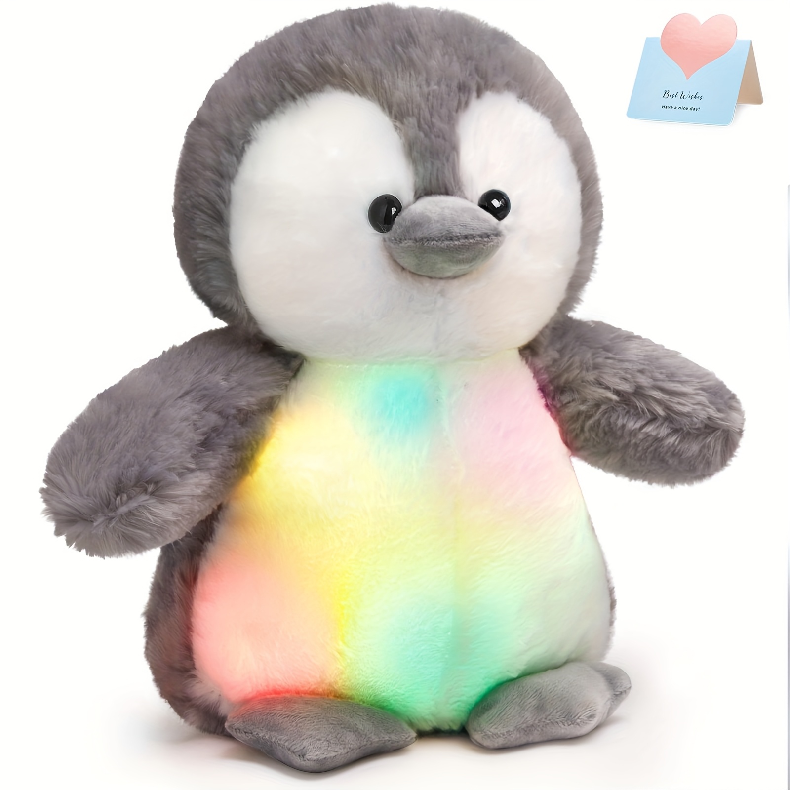 Glowing Penguin Plush Toy Suitable For - Soft Night Light Bed, Cute Penguin Stuffed Animal Gift For Kids, Birthday & Valentine's Present (batteries Not Included) 12 Inch
