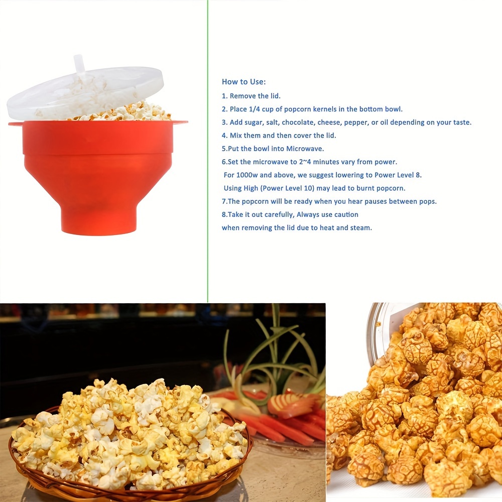 small size popcorn bucket 1 piece bpa free microwave popcorn maker foldable bowl suitable for one person kitchen dining details 3