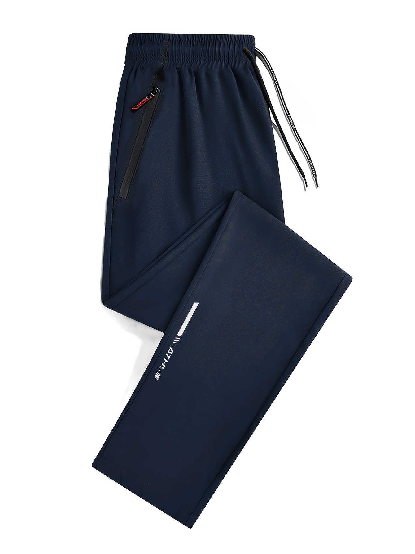 1pc Men'S Plus Size Sports Joggers - Comfortable & Adjustable, Ideal for Outdoor Fitness & Running, Casual Wear Pants with Zipper Detail, Plus Size Joggers, PLUS SIZE