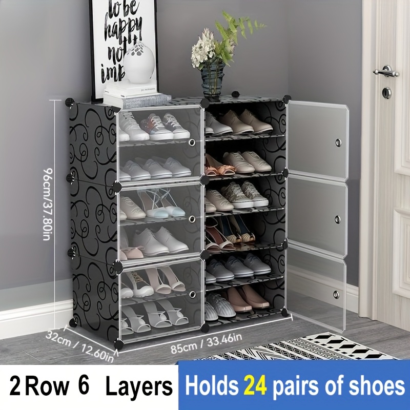TEMU Shoe Rack , Portable Shoes Organizer, Expandable Standing Rack, Storage Boots, Slippers, Shoes For Closet Hallway Bedroom Entryway, Large Shoe