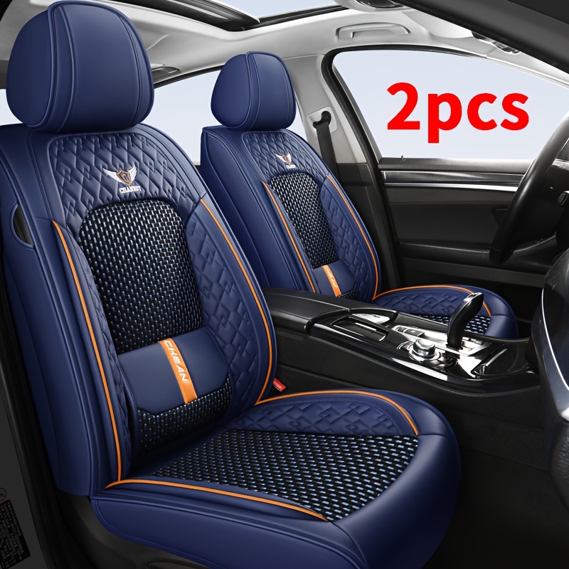 TEMU 2pcs Pu Car Seat Covers, Front Driver And Passenger Seat Covers - Front Seat Protectors For Sedans And Suvs - Durable, Comfortable, And Stylish