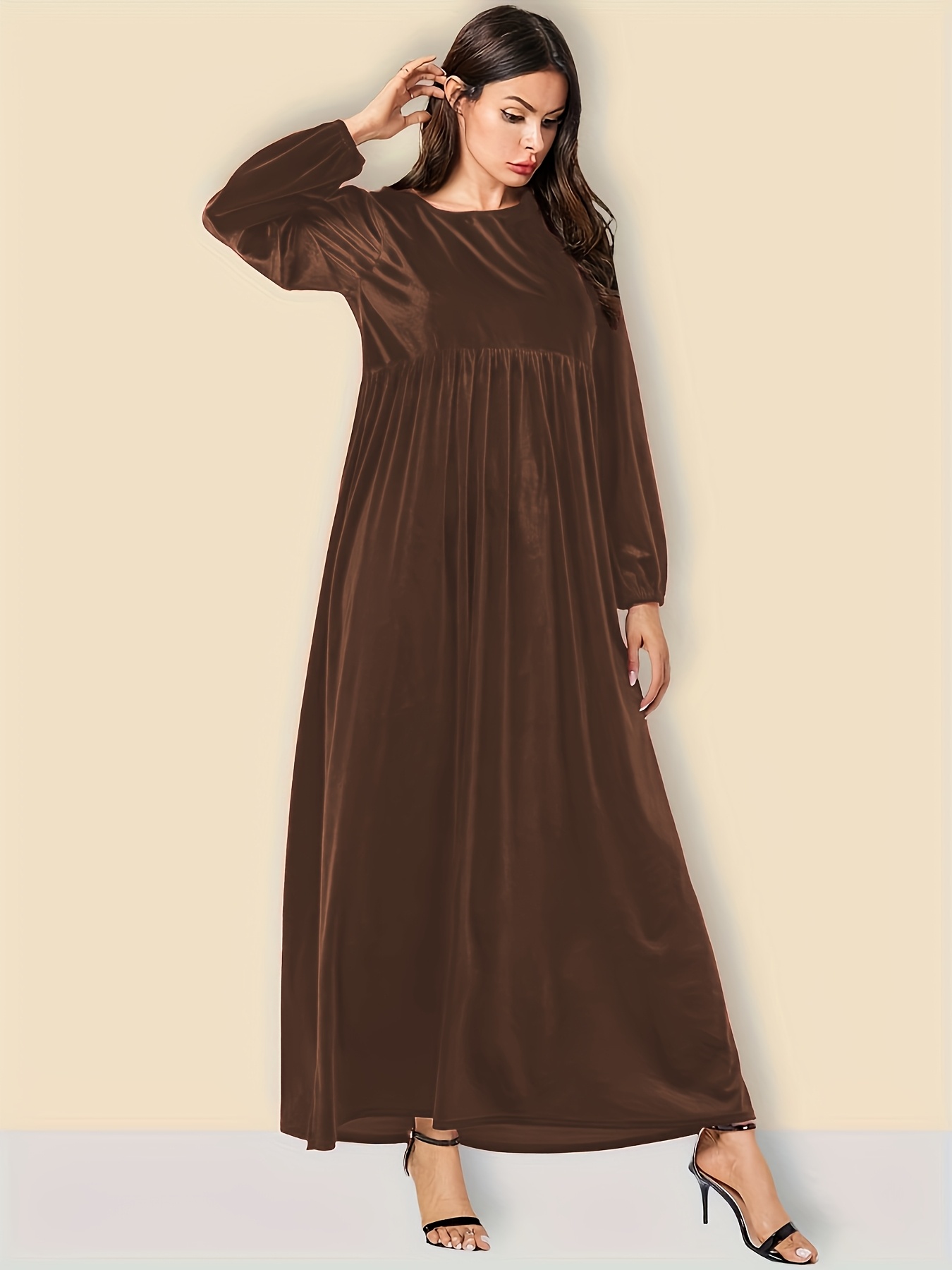 elegant loose winter dresses with sleeves Long Sleeve Midi Dress With Pockets, Black Wool Trapeze Dress, Elegant  Loose Winter Dress