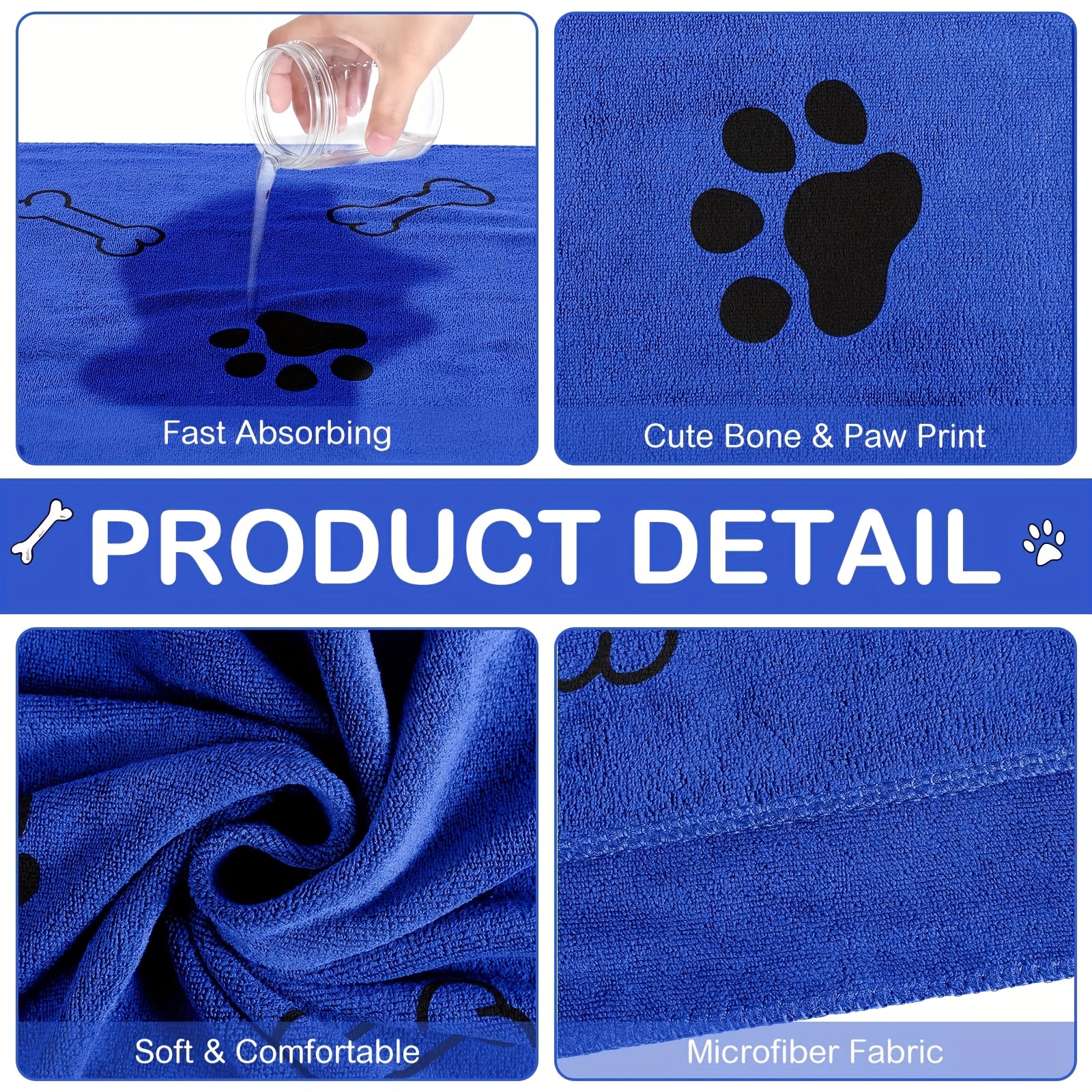 2/4 Pieces Ultra-fine Fiber Dog Melon Towels for Drying, Quick Drying Dog Paw Towels for Small Dogs, Cats, Pets, Medium-sized Dog Pet Bath Products