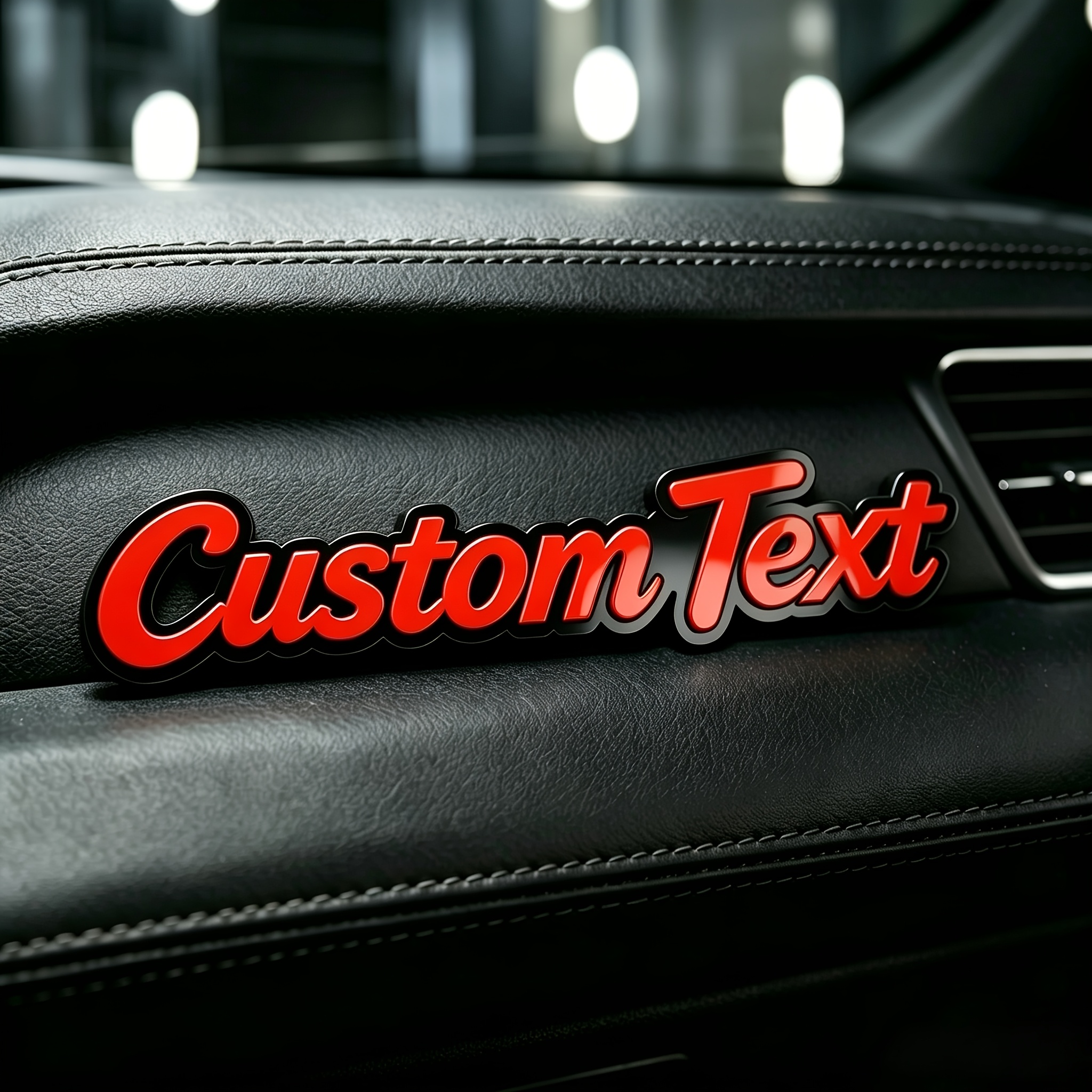 TEMU [custom] Personalized Car Exterior Decoration Badge, Acrylic Engine Mudguard Badge For Cars And Trucks, 3d Relief Appearance, With Mirror Red Or