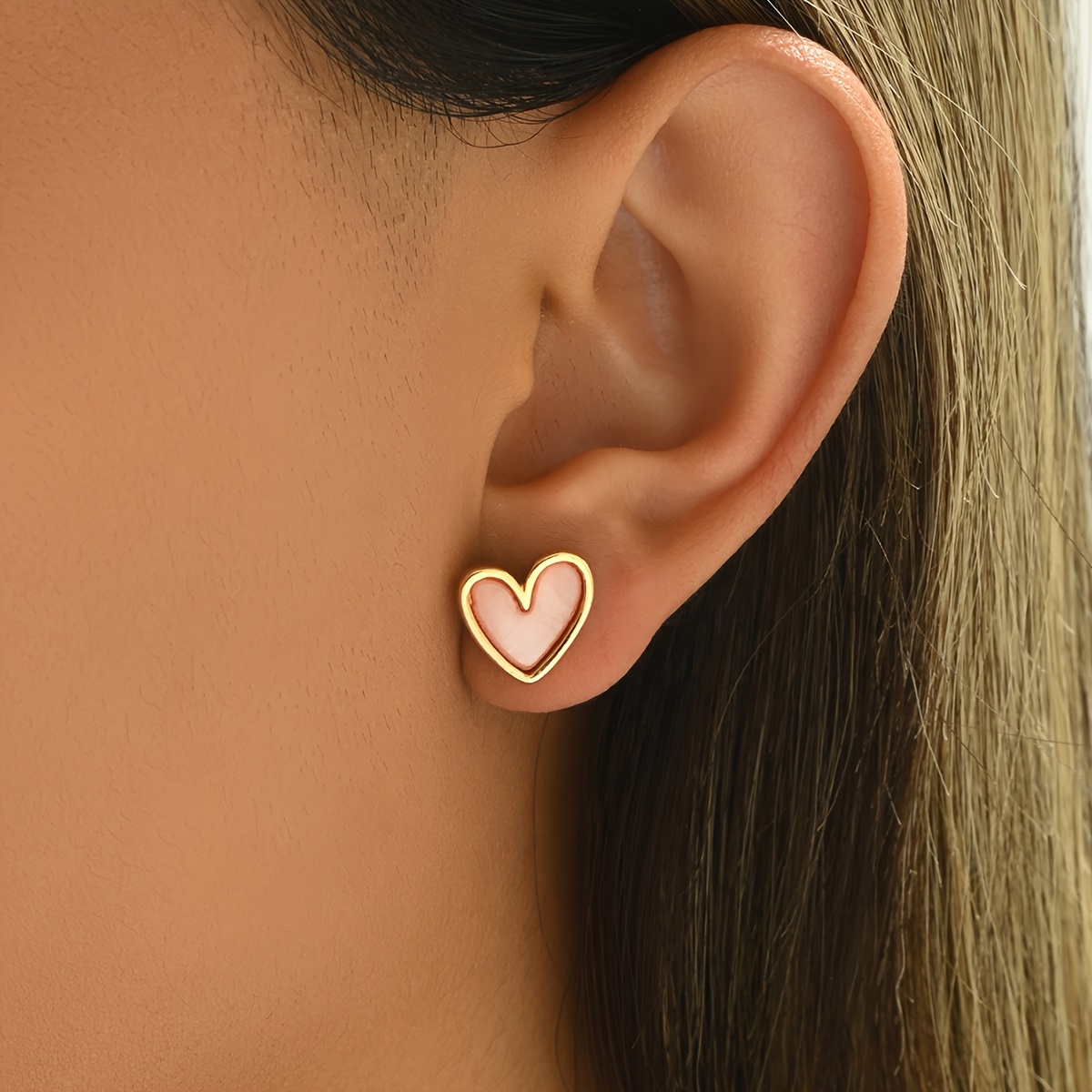 Colorful Heart Shaped Earrings Pair