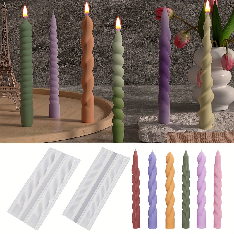 

Spiral Grain Long Rod Silicone Candle Mold, Cylindrical Twist Incense Wax Mold For Diy Crafting