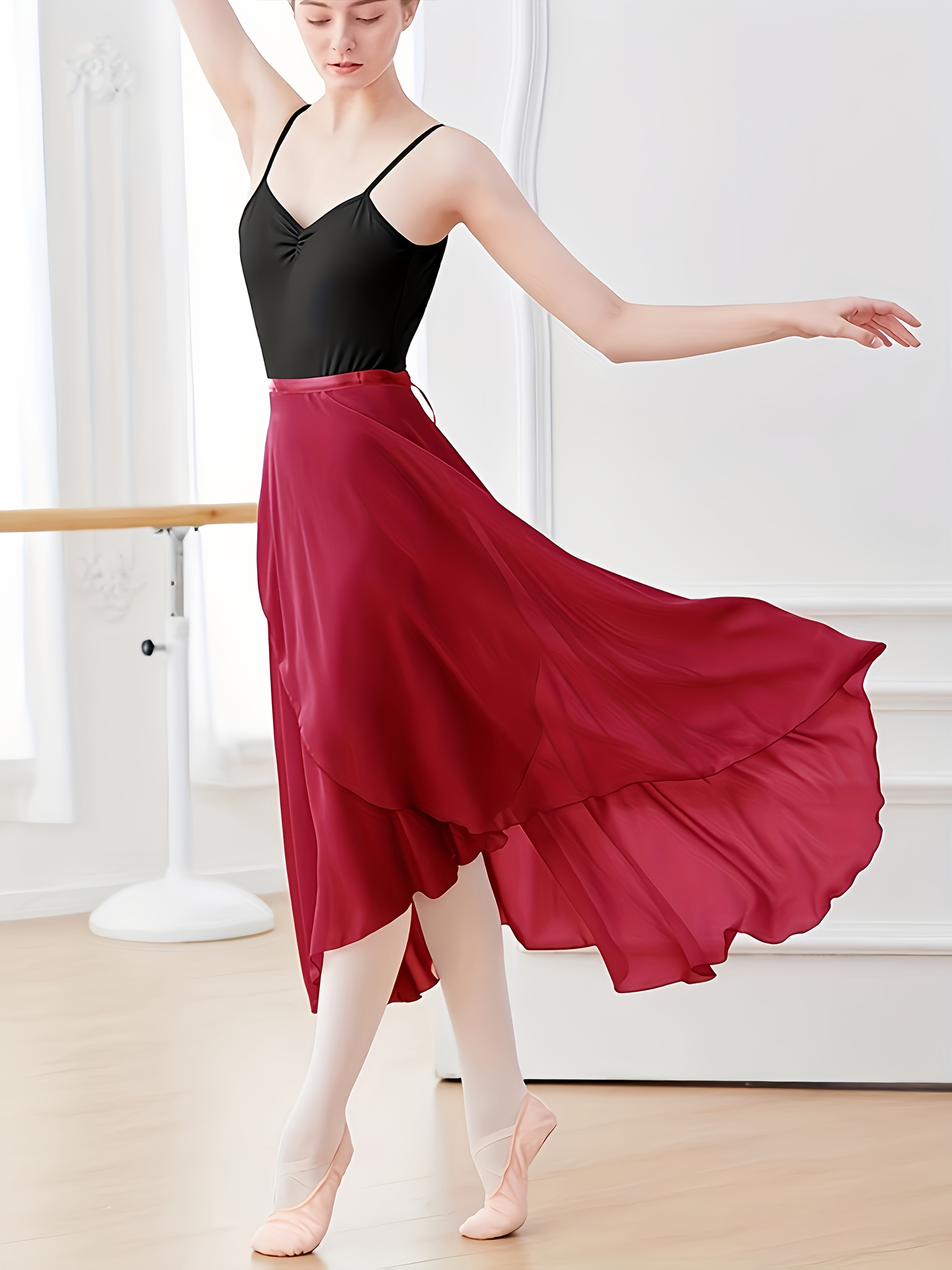 fashion mesh sequin hip wrap scarf skirt latin ballet Temu Mexico