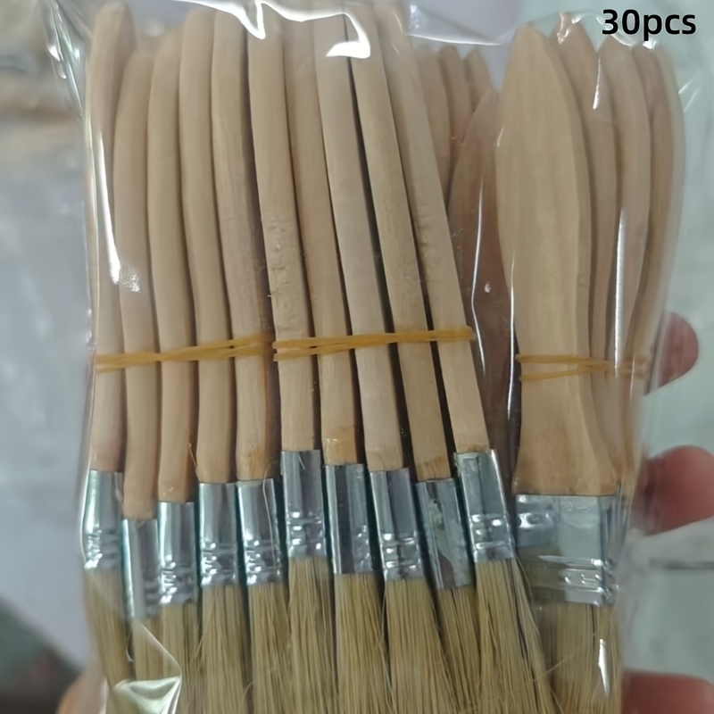 E-shop 30-teiliges Hochleistungs-Naturholz Pinselset mit Borsten - Professionelles Malen, Basteln, Stuckarbeiten, Lackieren, , Kleben -