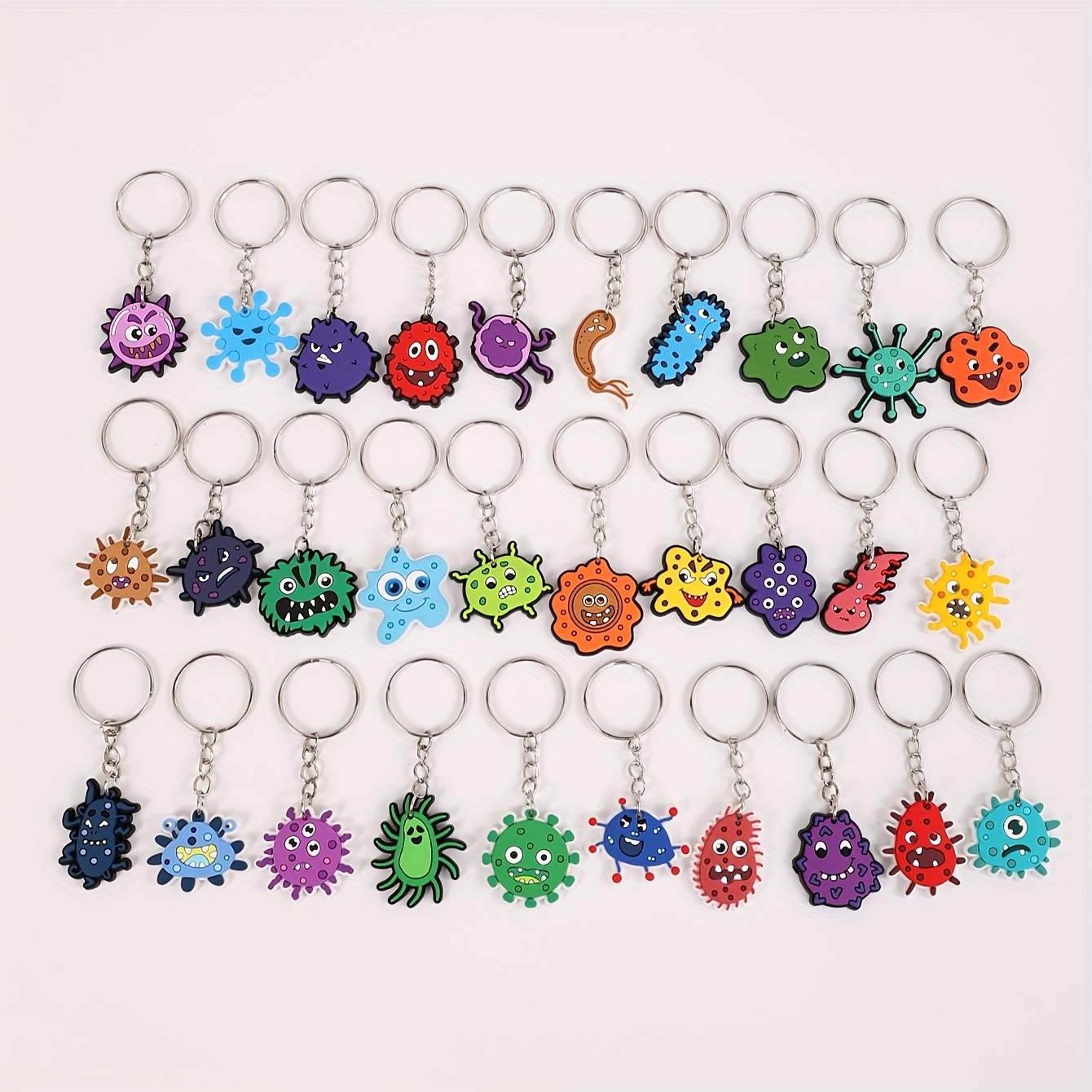 Diy Cute Cartoon 30-piece Keychains, Colorful Keychains